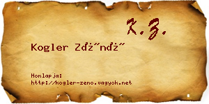 Kogler Zénó névjegykártya